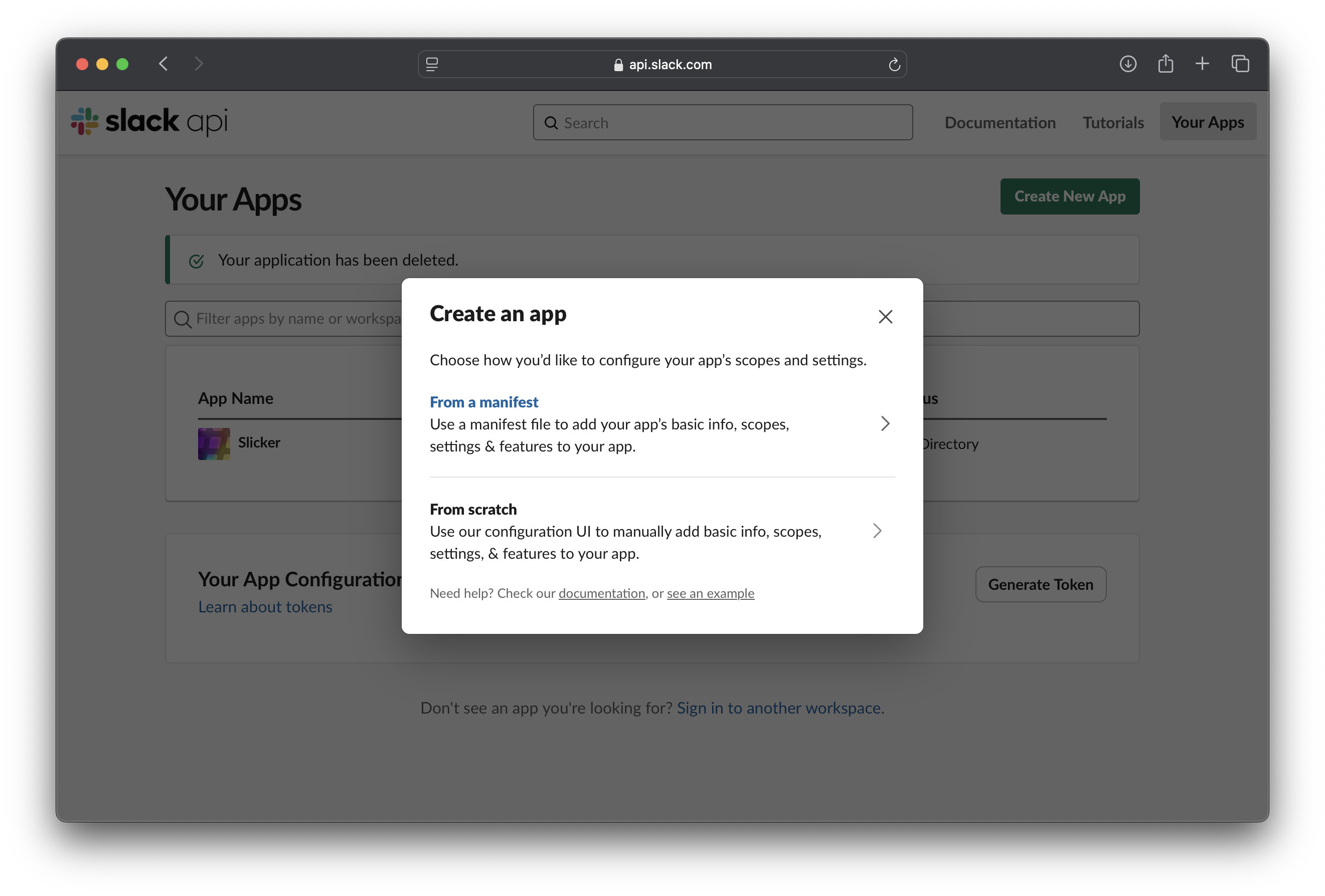 Create a new app
