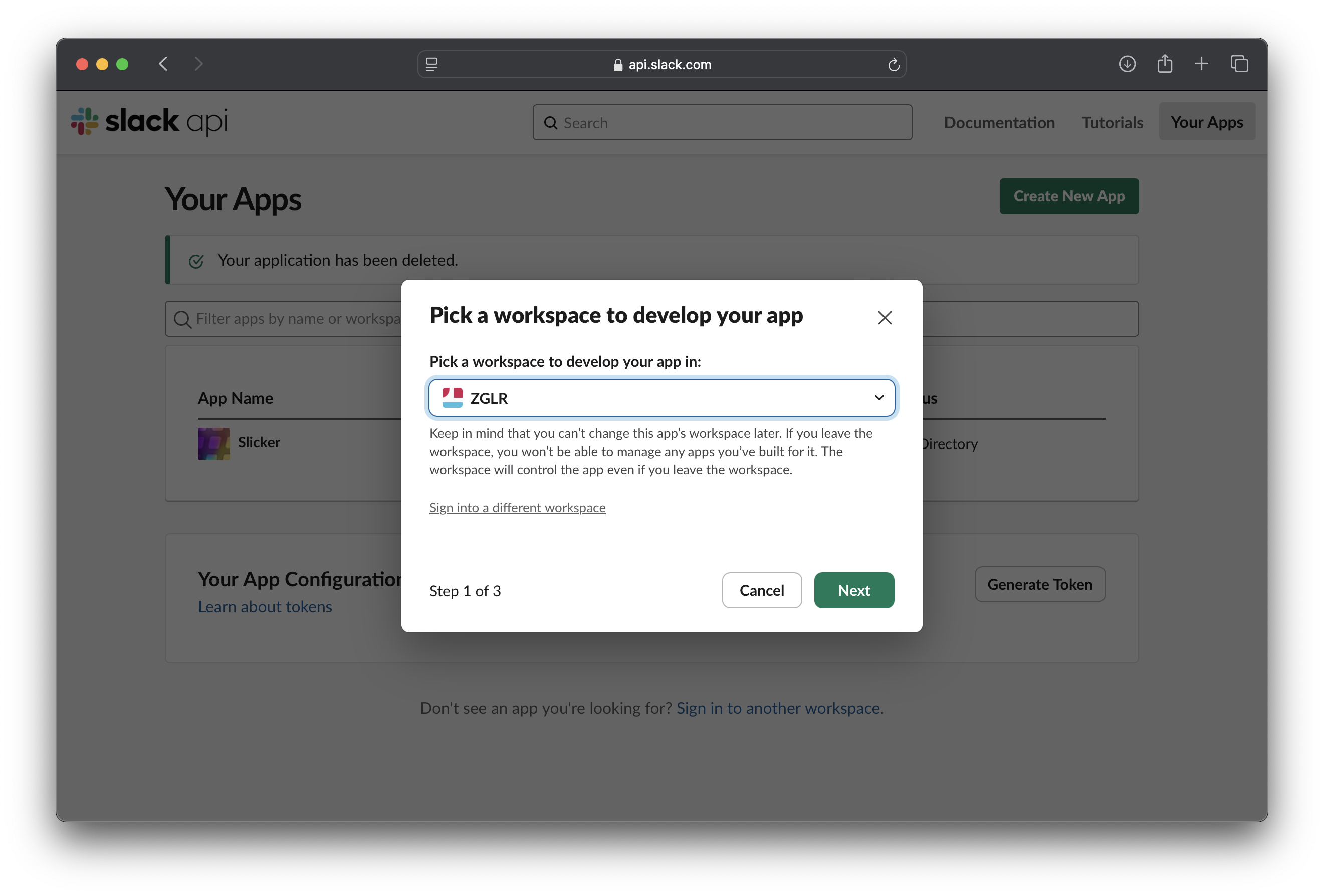 Select a workspace